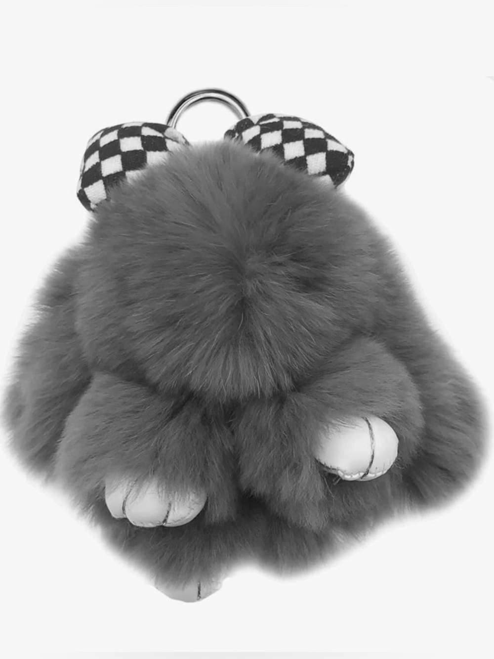 Bunny Bag Charm Key Fob Dark Gray NWT